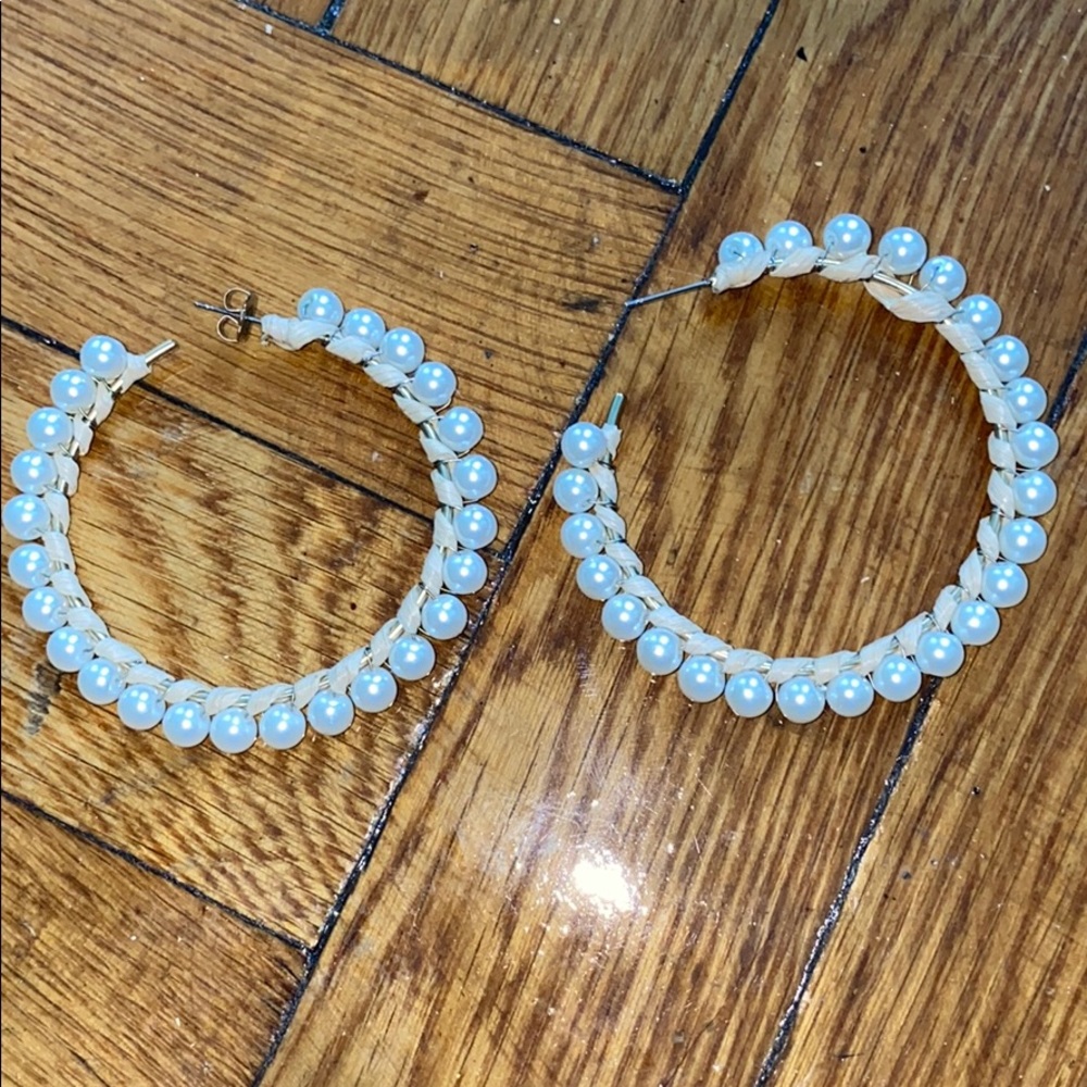 Pearl hoop earrings